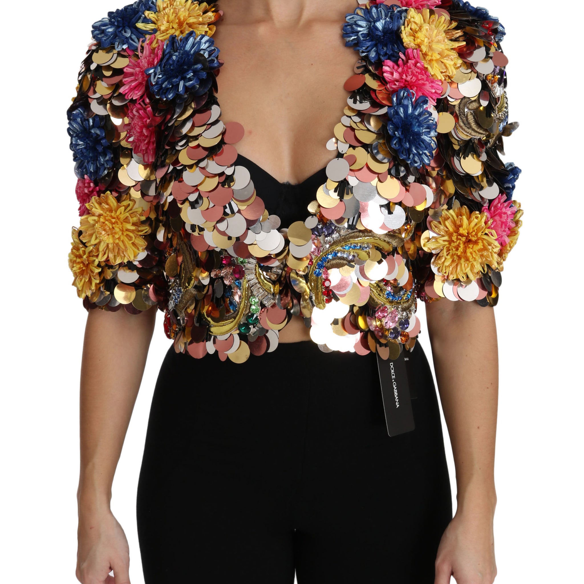 Dolce & Gabbana Enchanted Sicily Crystal-Embellished Short Jacket