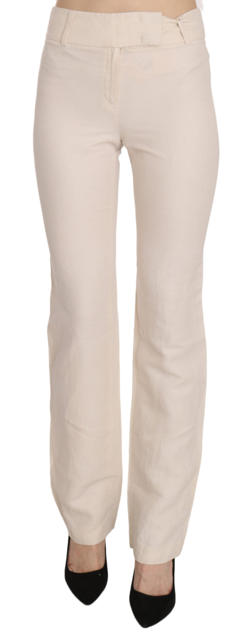 LAUREL Elevated White High Waist Flared Trousers