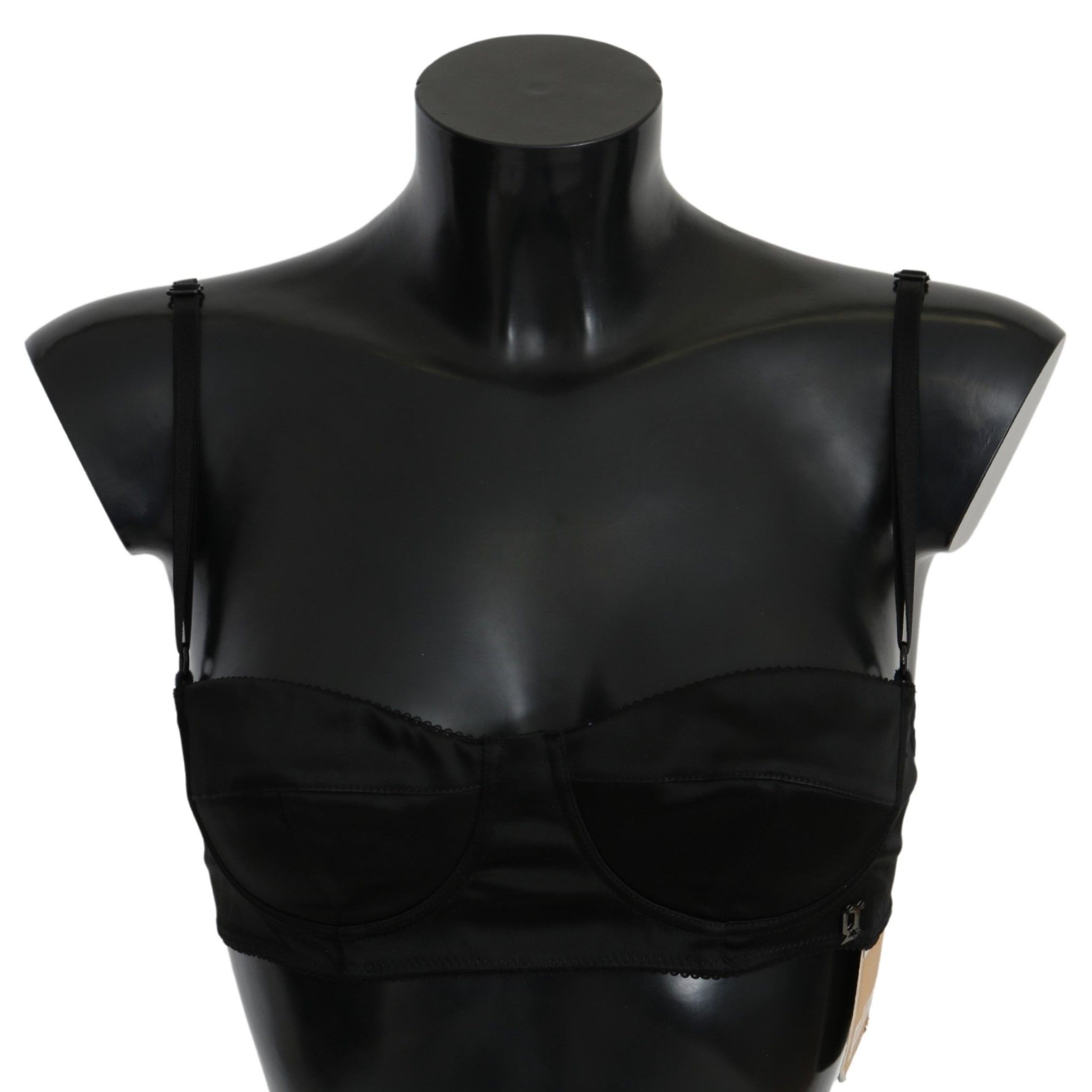 John Galliano Elegant Black Cotton Bralette