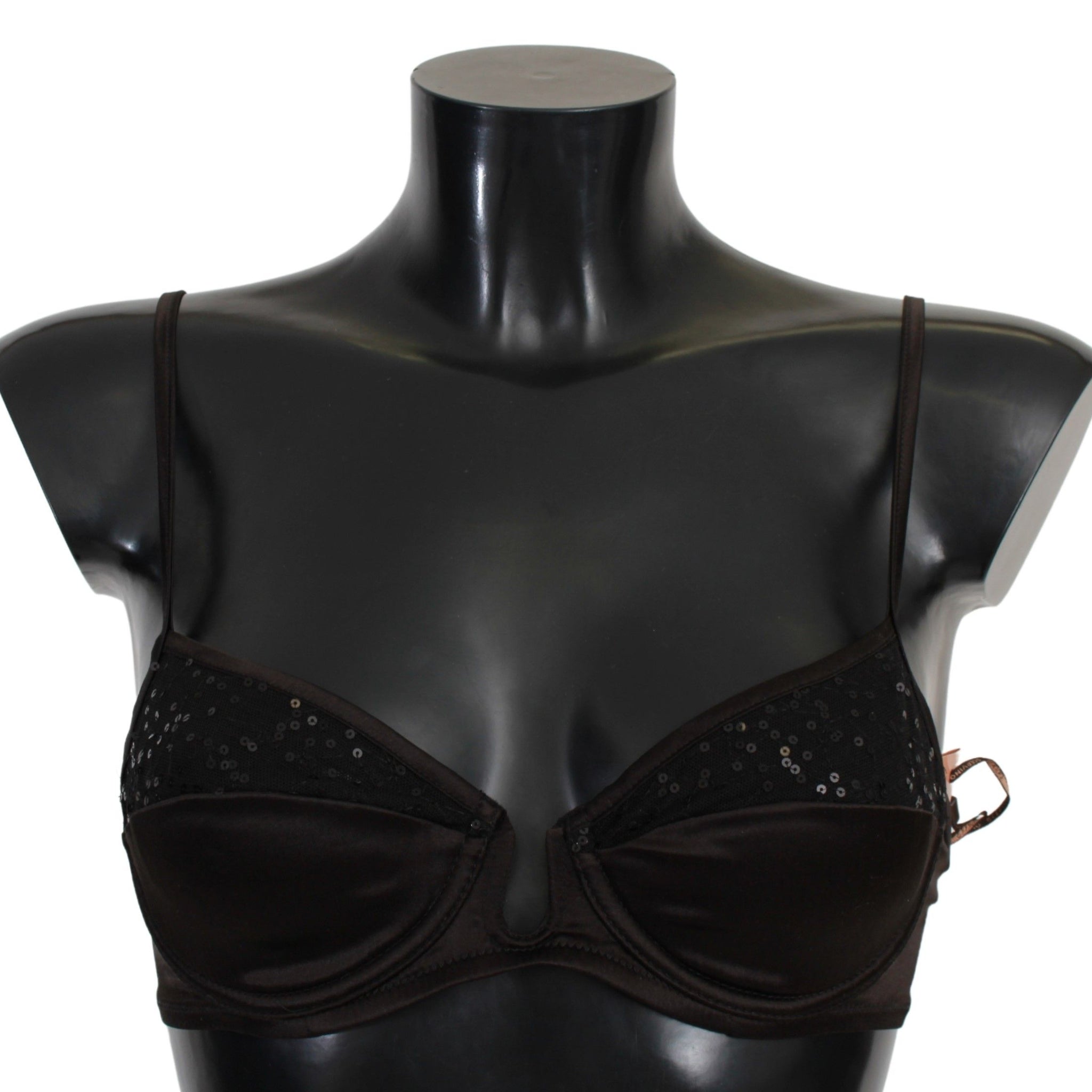 Ermanno Scervino Sequined Brown Balconette Bra