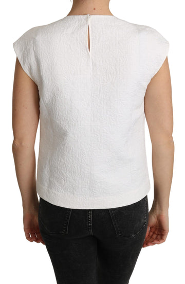 Dolce & Gabbana Elegant White Cotton Blend Blouse