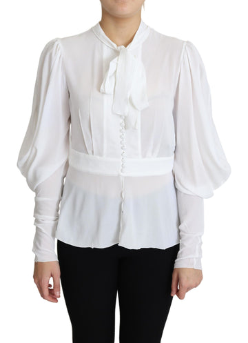 Dolce & Gabbana Elegant Snow-White Viscose Blouse