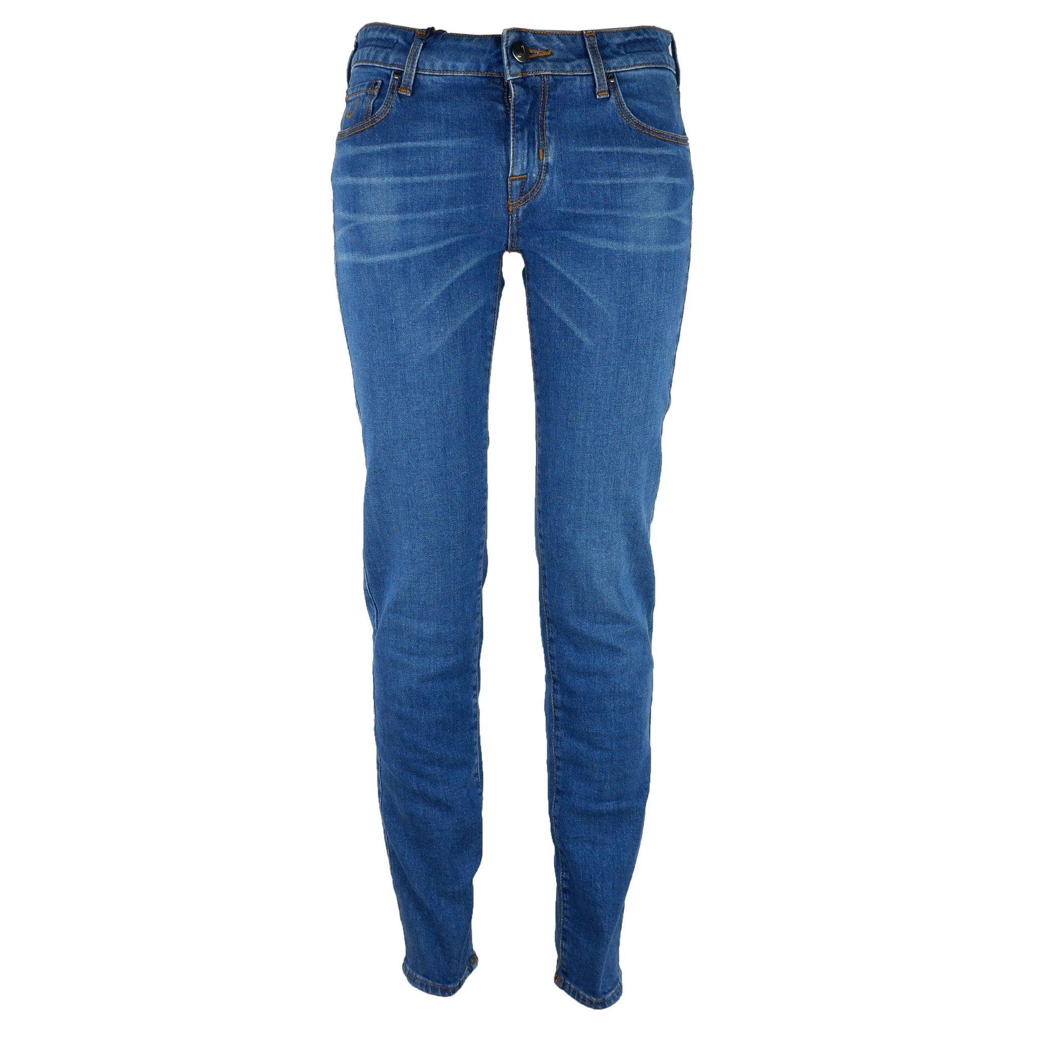 Jacob Cohen Elegant Blue Denim Jacquard Pants