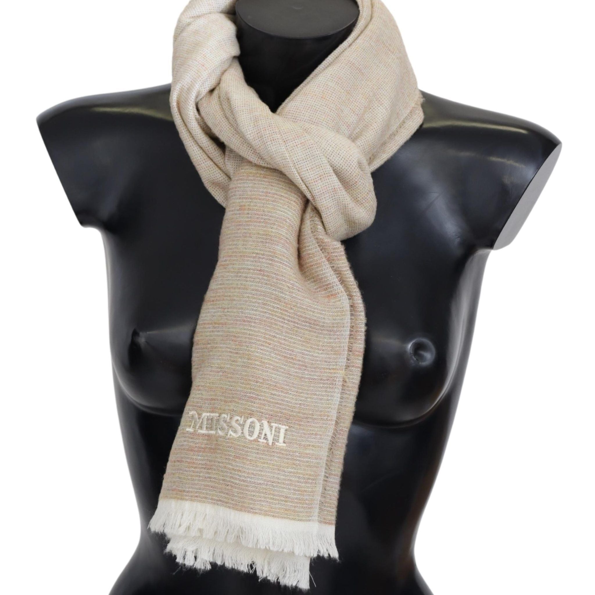 Missoni Elegant Multicolor Wool Scarf with Signature Design