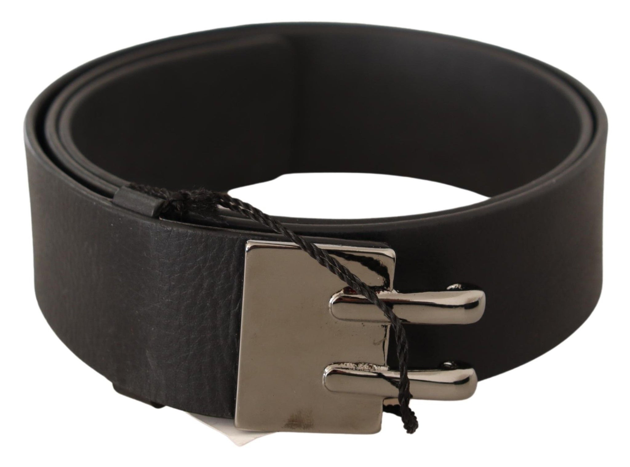 Costume National Elegant Black Leather Fashion Belt