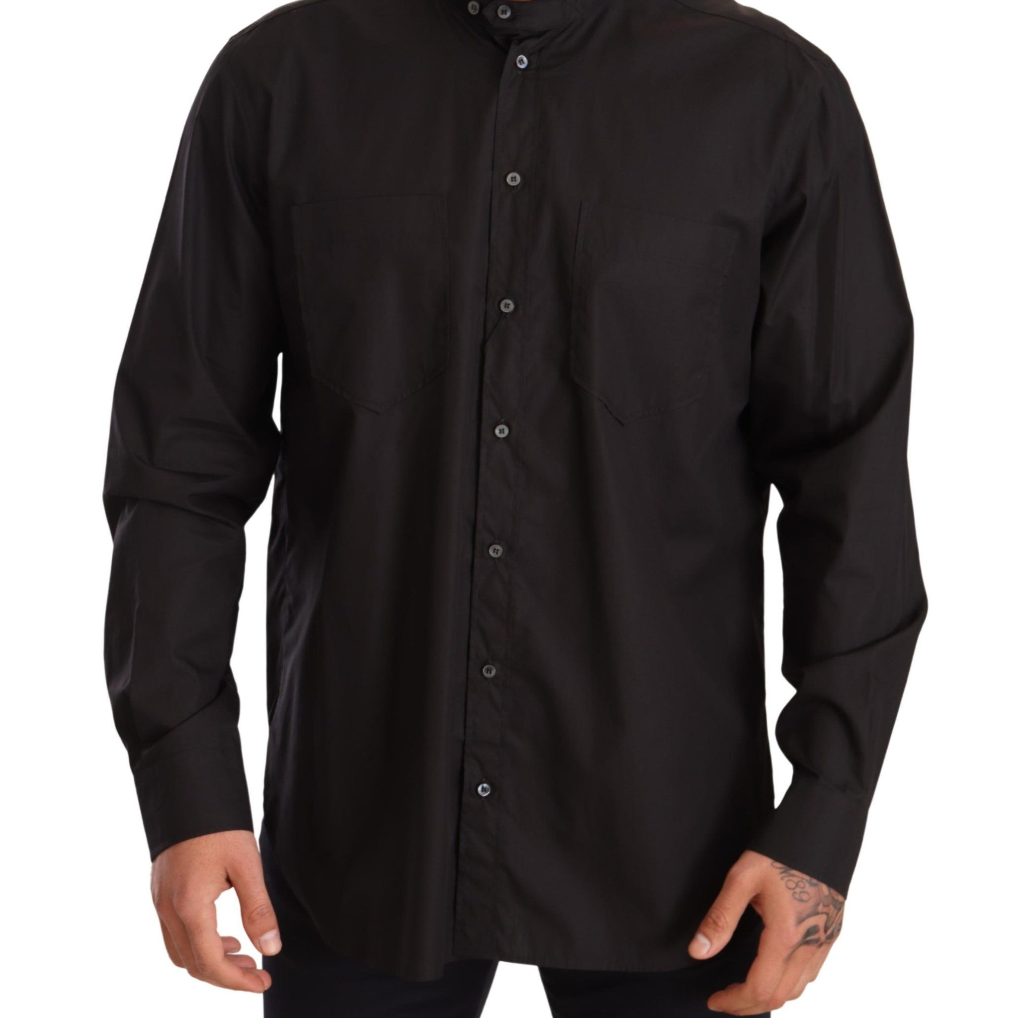 Dolce & Gabbana Elegant Black 100% Cotton Men's Shirt