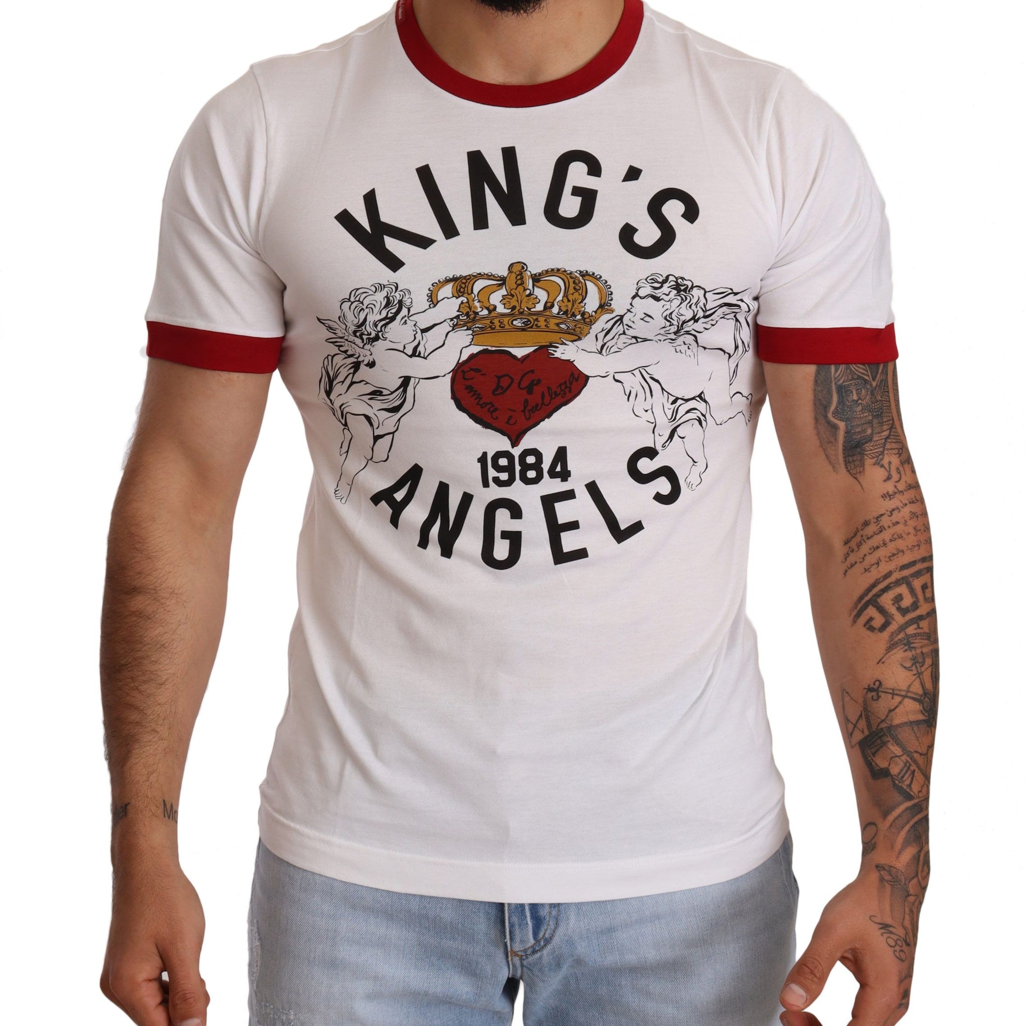 Dolce & Gabbana Exquisite Angelic Motif Cotton T-Shirt