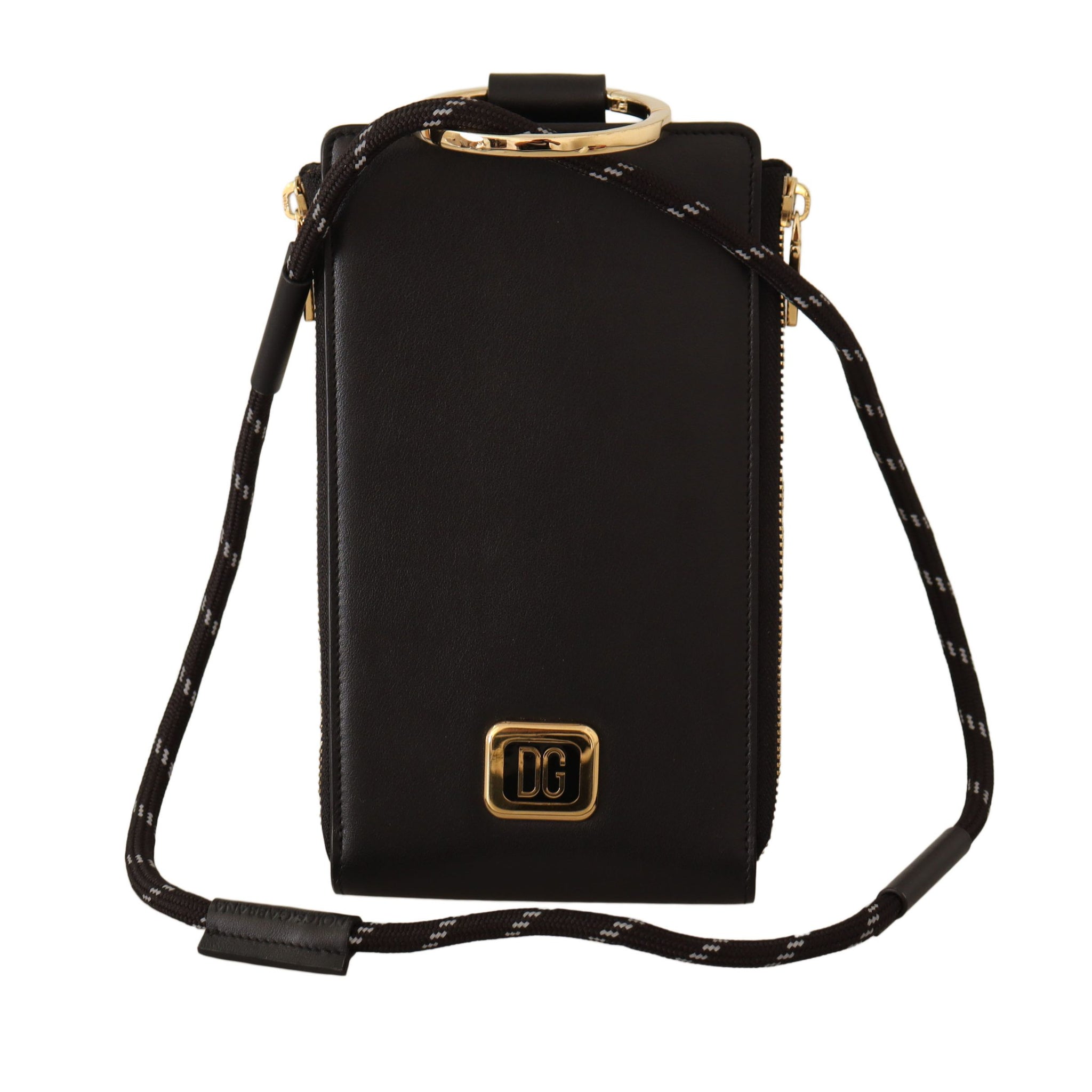 Dolce & Gabbana Elegant Black Leather Strapped Wallet