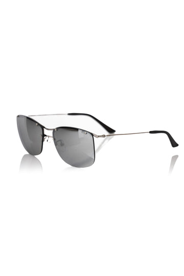 Frankie Morello Sleek Silver Clubmaster Sunglasses