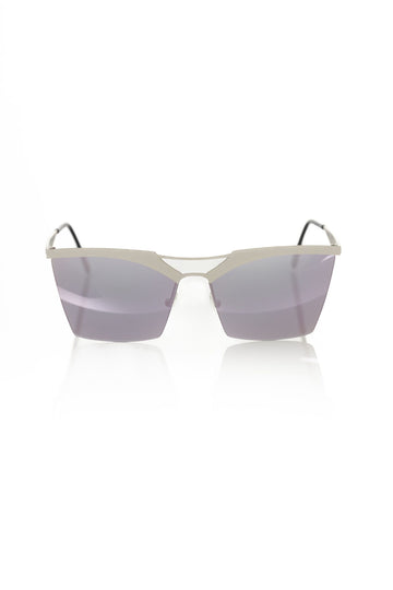 Frankie Morello Chic Silver Clubmaster Sunglasses with Shaded Lens