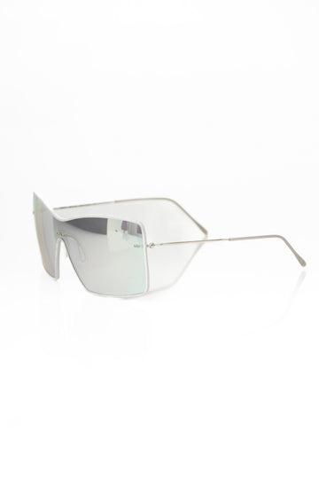 Frankie Morello Sleek Silver Shield Sunglasses