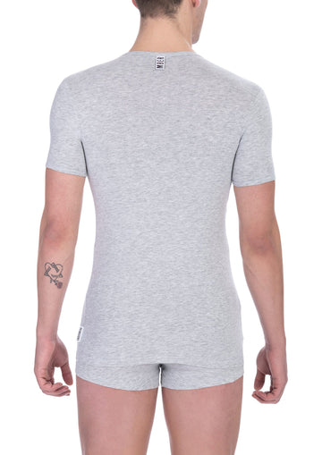 Bikkembergs Elegant V-Neck Cotton Blend Tee