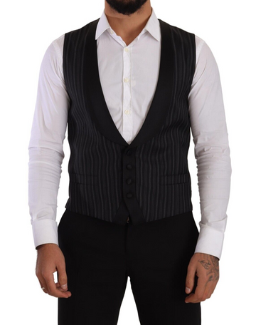 Dolce & Gabbana Elegant Striped Formal Dress Vest