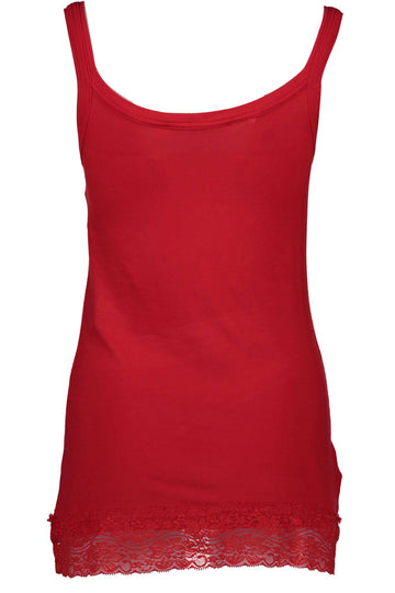 Silvian Heach Chic Red Lace Insert Tank Top