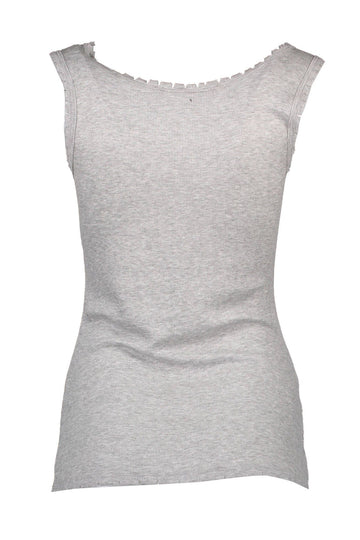 Silvian Heach Chic Gray Wide Shoulder Tank with Logo