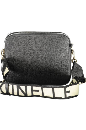 Coccinelle Elegant Black Leather Shoulder Bag with Contrasting Details