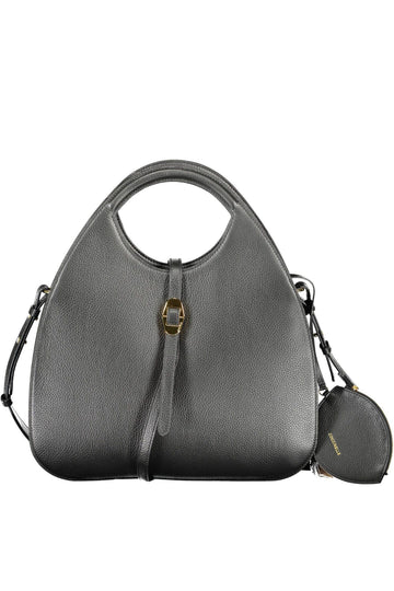 Coccinelle Elegant Black Leather Handbag with Removable Strap