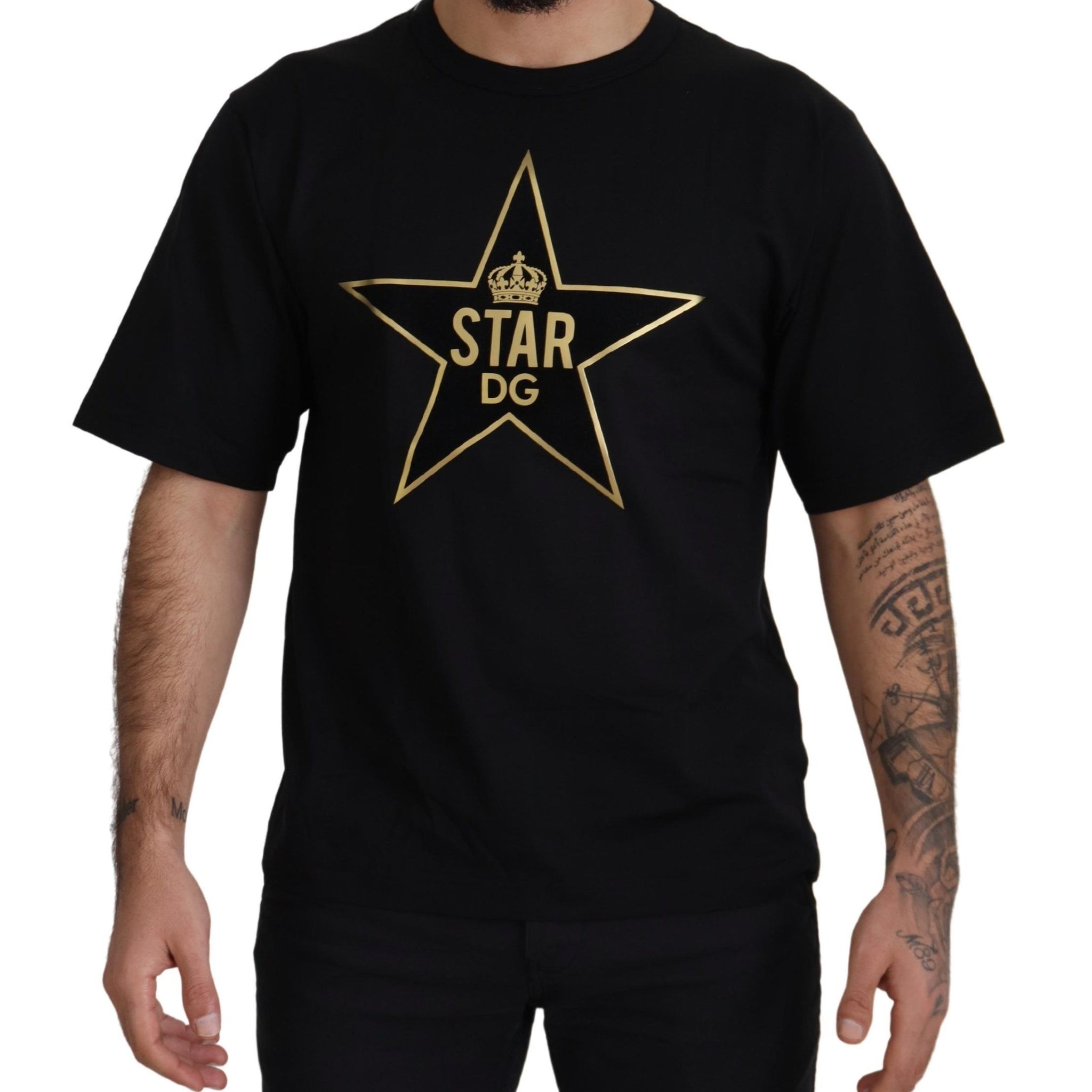 Dolce & Gabbana Gold Star DG Emblem Crewneck Tee