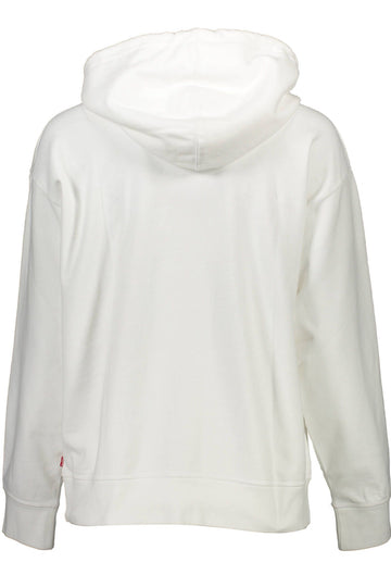 Levi's Chic White Cotton Hooded Sweatshirt With Logo