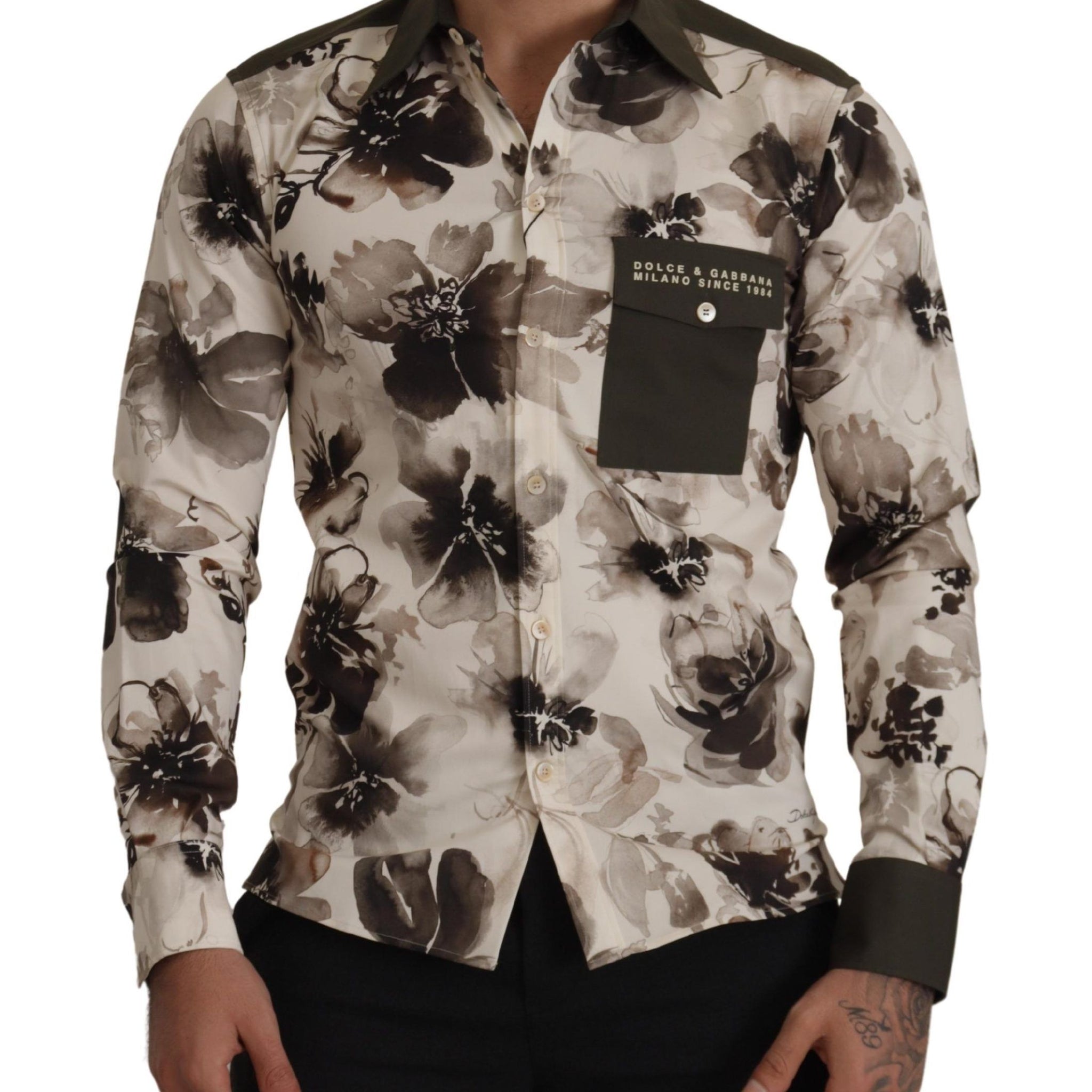 Dolce & Gabbana Floral Print Casual Cotton Shirt