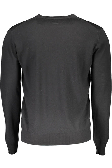 Harmont & Blaine Elegant Crew Neck Wool Sweater in Black