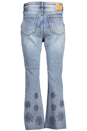 Desigual Chic Embroidered Faded Jeans with Contrasting Accents