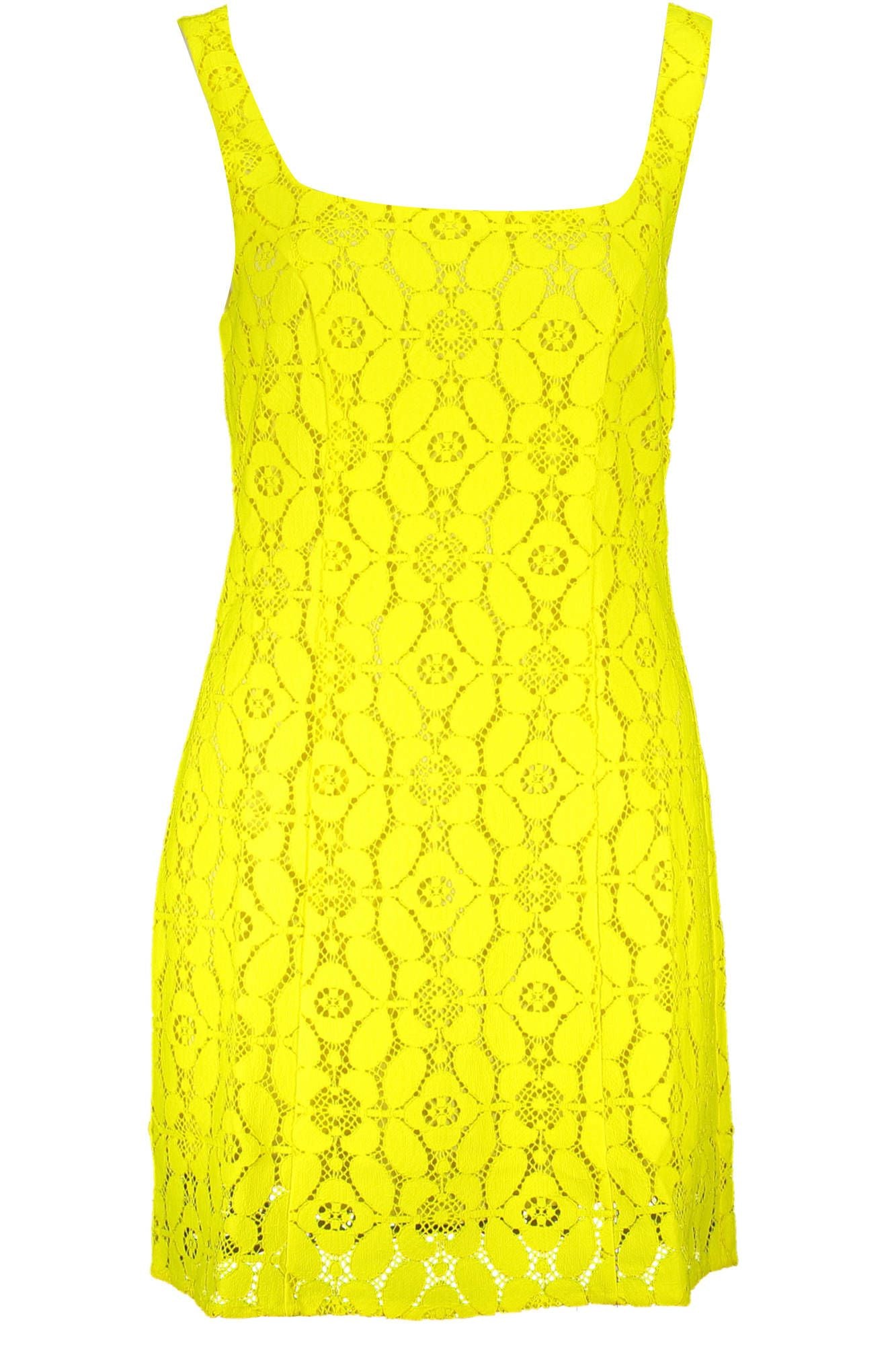 Desigual Yellow Polyester Women Sleeveless Dress