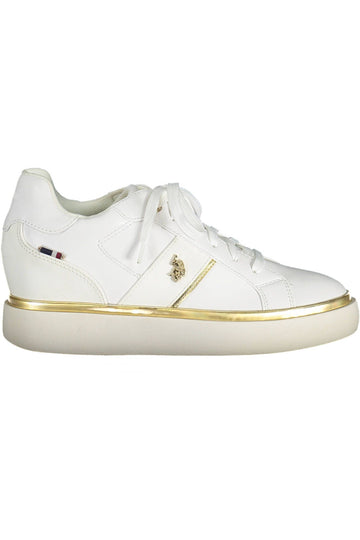 U.S. POLO ASSN. Chic White Lace-Up Sneakers with Logo Detail