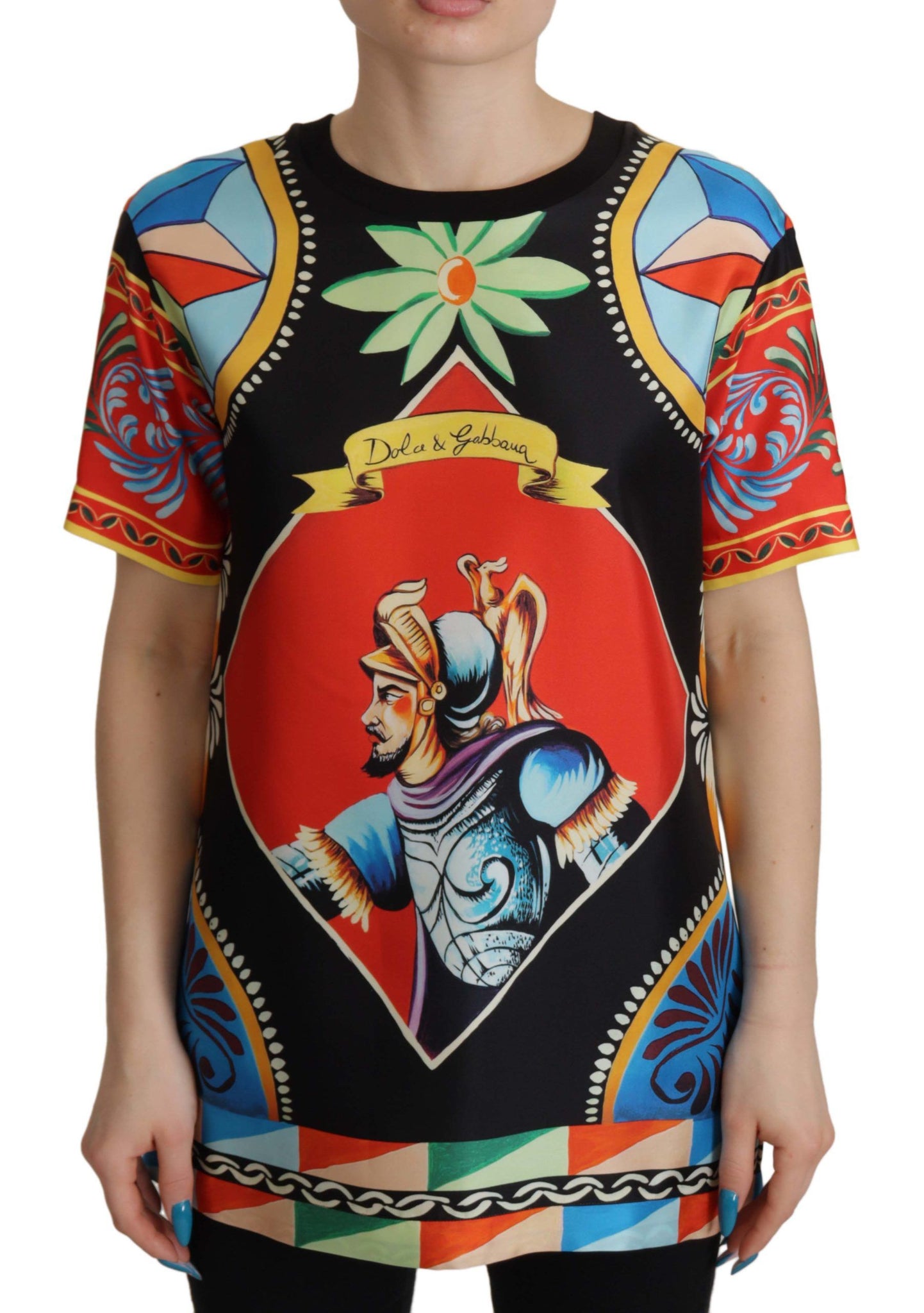 Dolce & Gabbana Glamourous Multicolor Silk Top