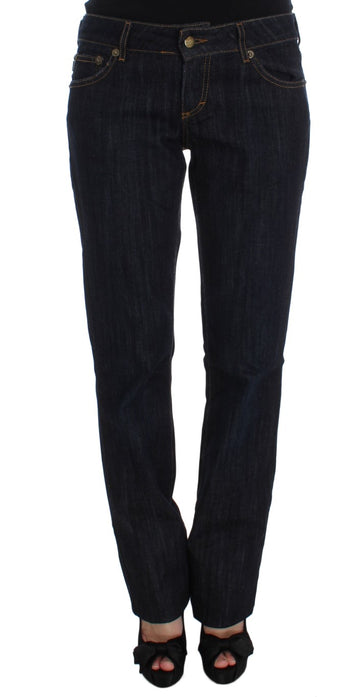 Cavalli Chic Blue Straight Fit Designer Jeans