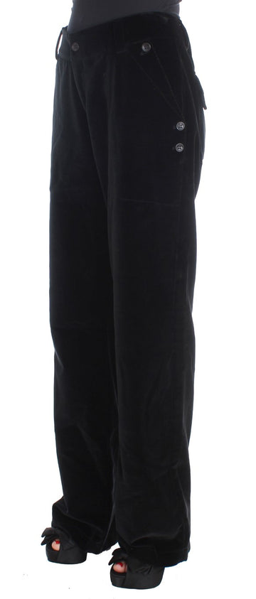 Ermanno Scervino Chic Black Straight Fit Cotton Jeans