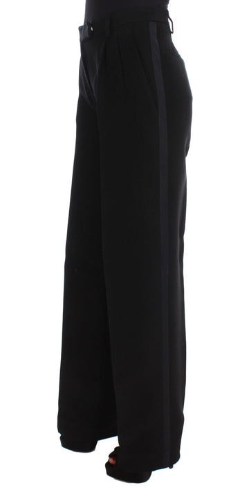 Ermanno Scervino Chic Black Wide Leg Silk Blend Jeans