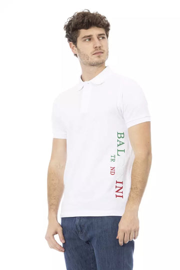 Baldinini Trend White Cotton Men Polo