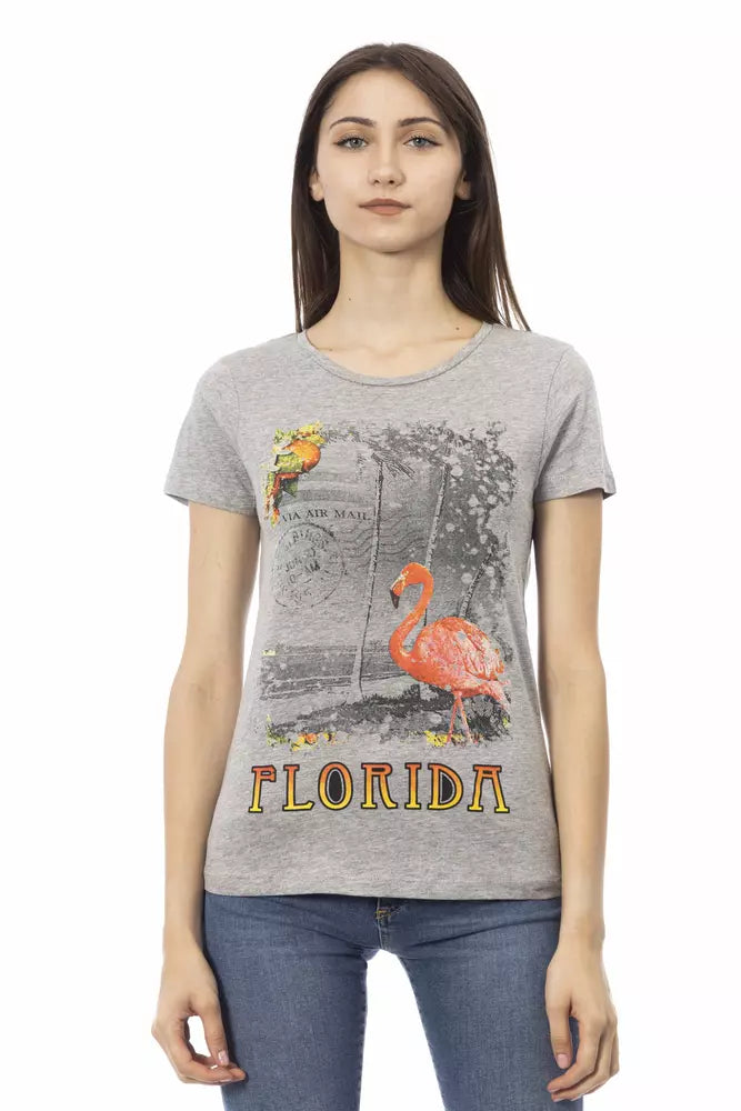 Trussardi Action Gray Cotton Women T-Shirt