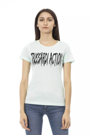 Trussardi Action Light Blue Cotton Women T-Shirt