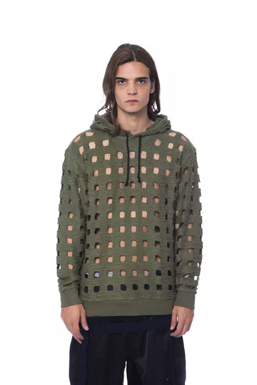 Nicolo Tonetto Army Perforated Cotton Hoodie - Casual Elegance