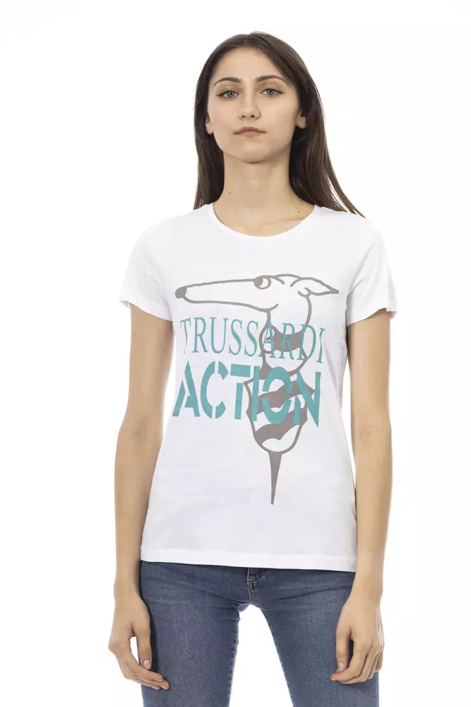 Trussardi Action White Cotton Women T-Shirt