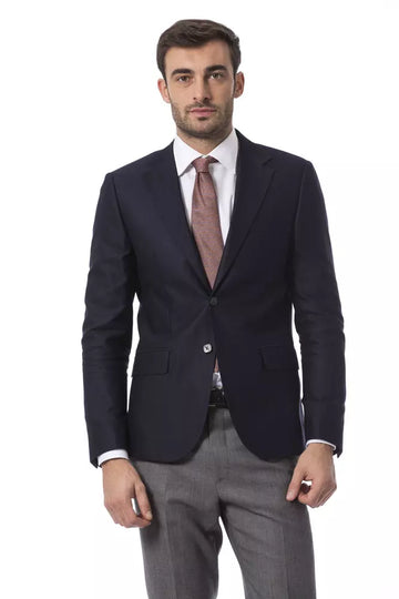 Billionaire Italian Couture Elegant Blue Wool Jacket for Men