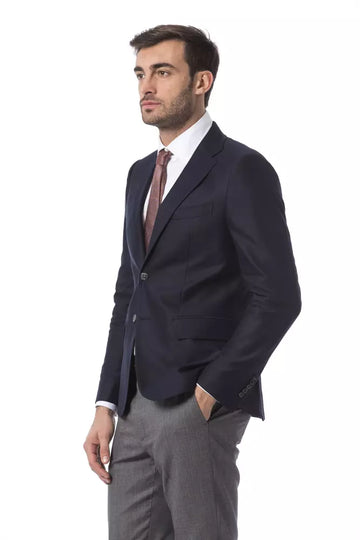 Billionaire Italian Couture Elegant Blue Wool Jacket for Men