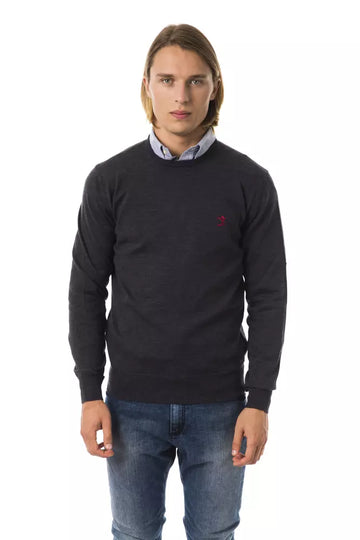 Uominitaliani Gray Merino Wool Men Sweater