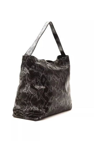 Pompei Donatella Chic Python Print Leather Shoulder Bag