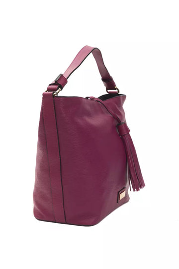 Pompei Donatella Elegant Burgundy Leather Shoulder Bag