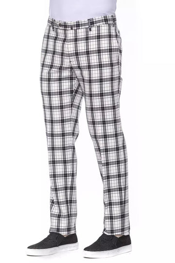 PT Torino Elegant Checked Cotton Trousers