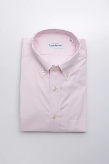 Robert Friedman Elegant Pink Cotton Button-Down Shirt