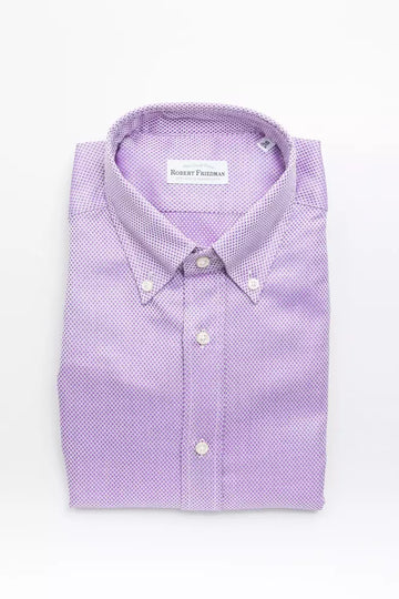 Robert Friedman Elegant Pink Cotton Button-Down Shirt