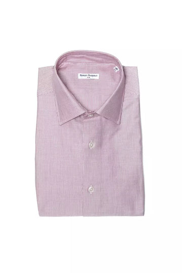 Robert Friedman Chic Pink Cotton Slim Collar Shirt