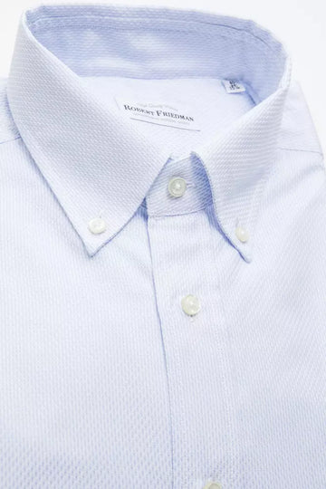 Robert Friedman Elegant Light Blue Cotton Button-Down Shirt