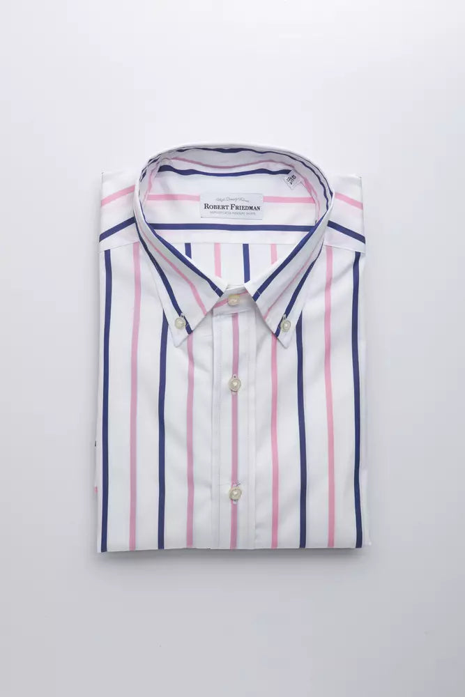 Robert Friedman White Cotton Men Shirt