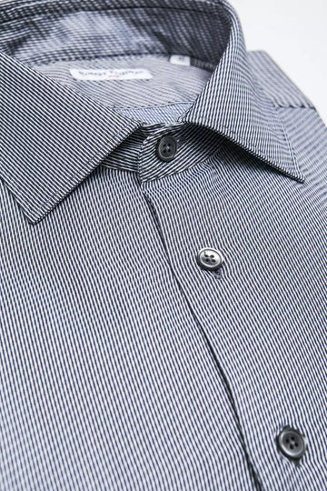 Robert Friedman Sleek Medium Slim Collar Cotton Shirt