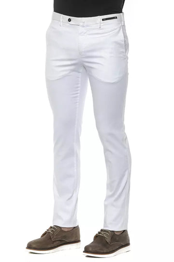 PT Torino Chic Super Slim White Trousers for Men